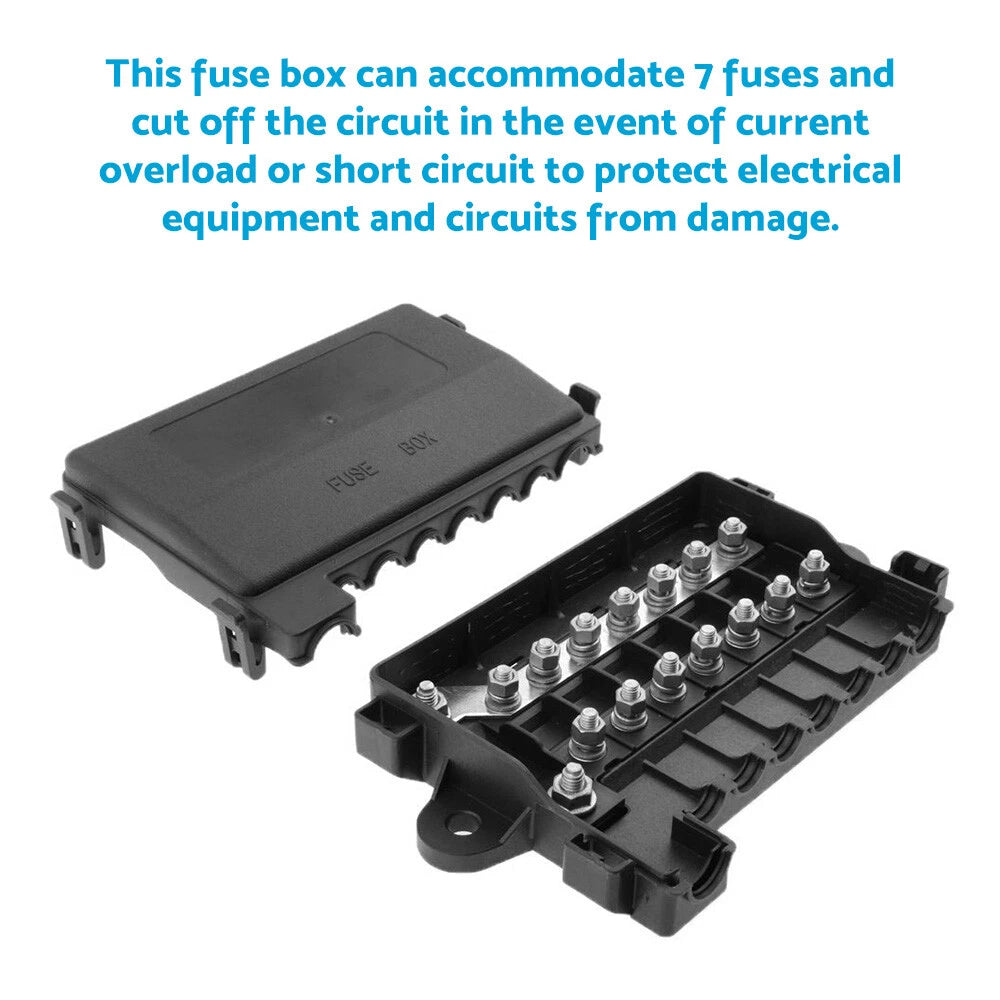 7 Way Multi Midi Fuse Block Box Holder for Car Auto Battery (12V–32V)