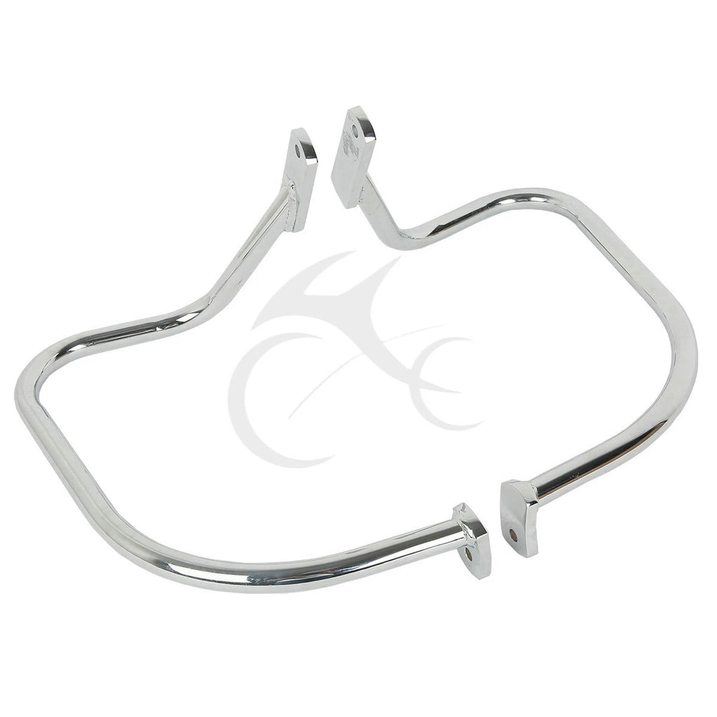 Black/Chrome Rear Saddlebag Guard Bar for Harley Softail (1997–1999)