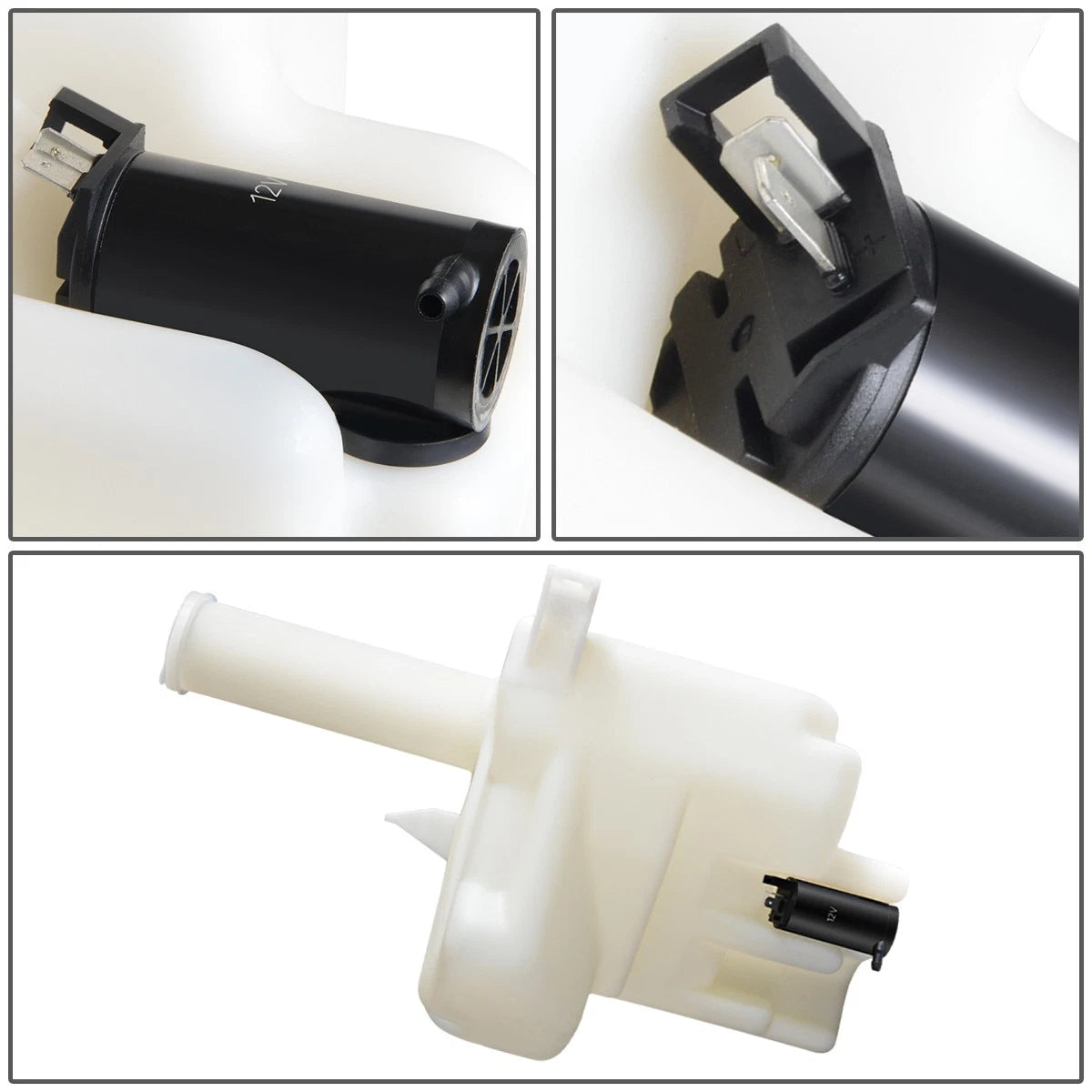 Windshield Washer Fluid Reservoir Tank w/ Cap & Pump for Mitsubishi Mirage (1997–2002)