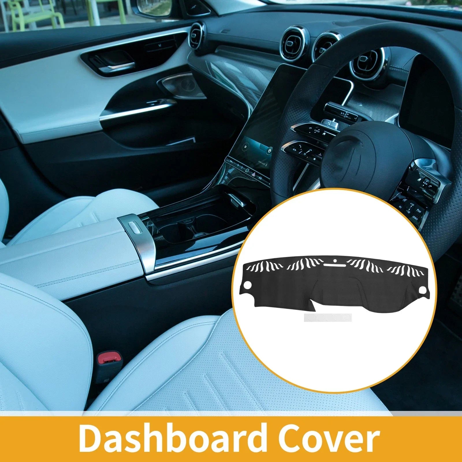 Dashboard Cover Mat for Mercedes-Benz C-Class 2011-2013 Black Carpet
