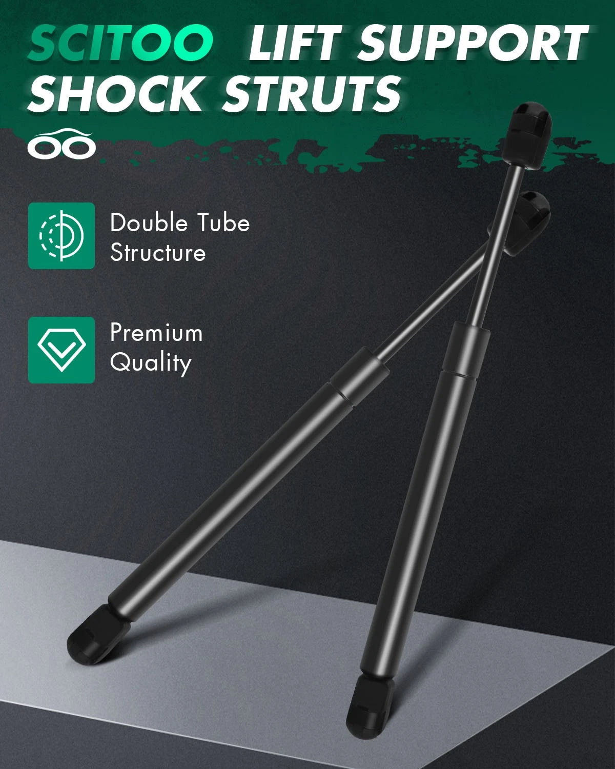 2X Lift Supports Gas Struts for Ford Focus (2005–2011) W/O Spoiler 6436
