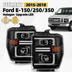 LED Headlight Upgrade for Ford E-150 E-250 E-350 (2008–2026) Projector Pair