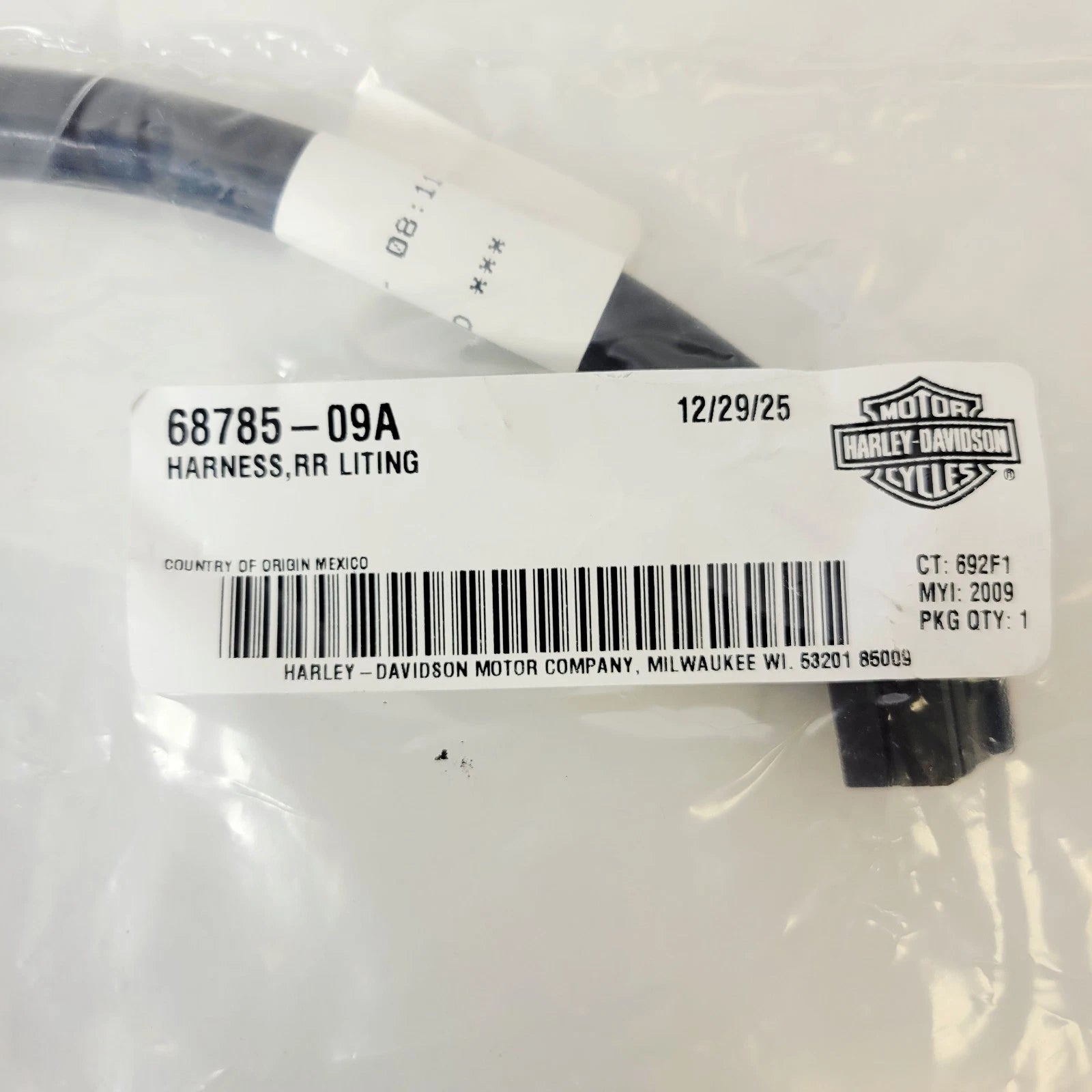 Rear Lighting Wiring Harness for Harley-Davidson Dyna (2009–2017) 68785-09A