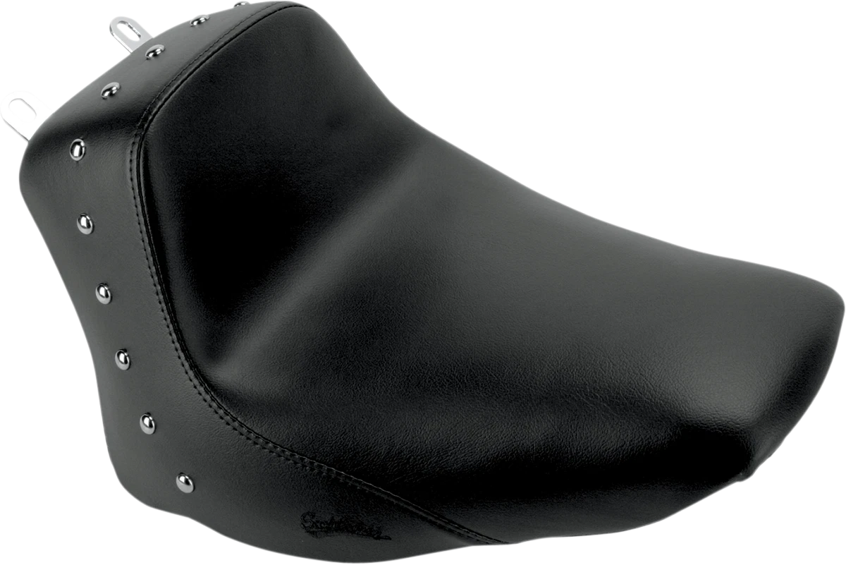 Saddlemen Heels Down Solo Seat for FLSTC (Without Backrest, Studded, Black)