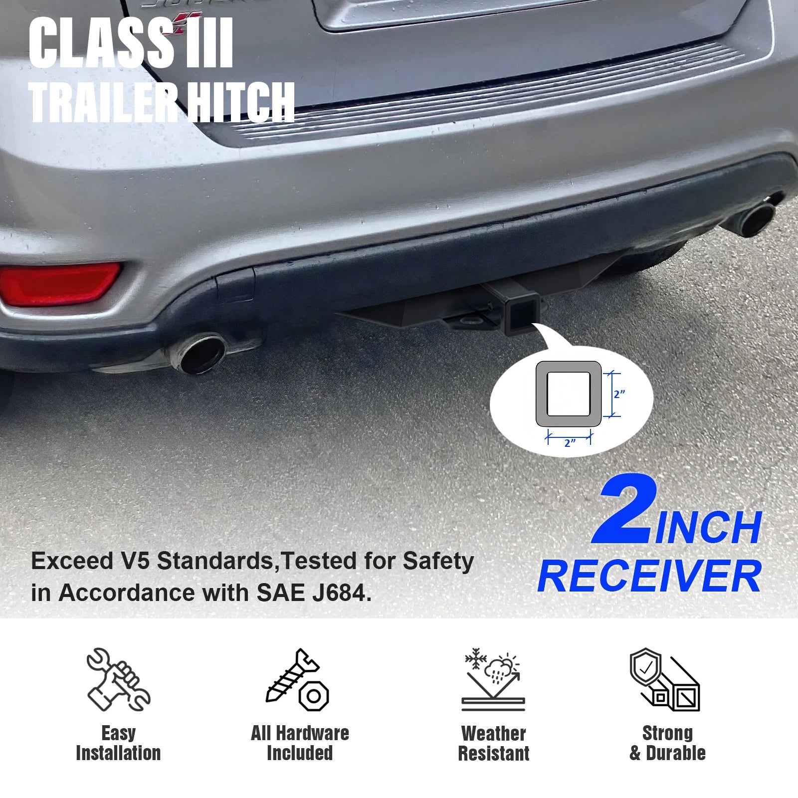 2 Inch Trailer Towing Hitch for Dodge Journey (2009-2020)