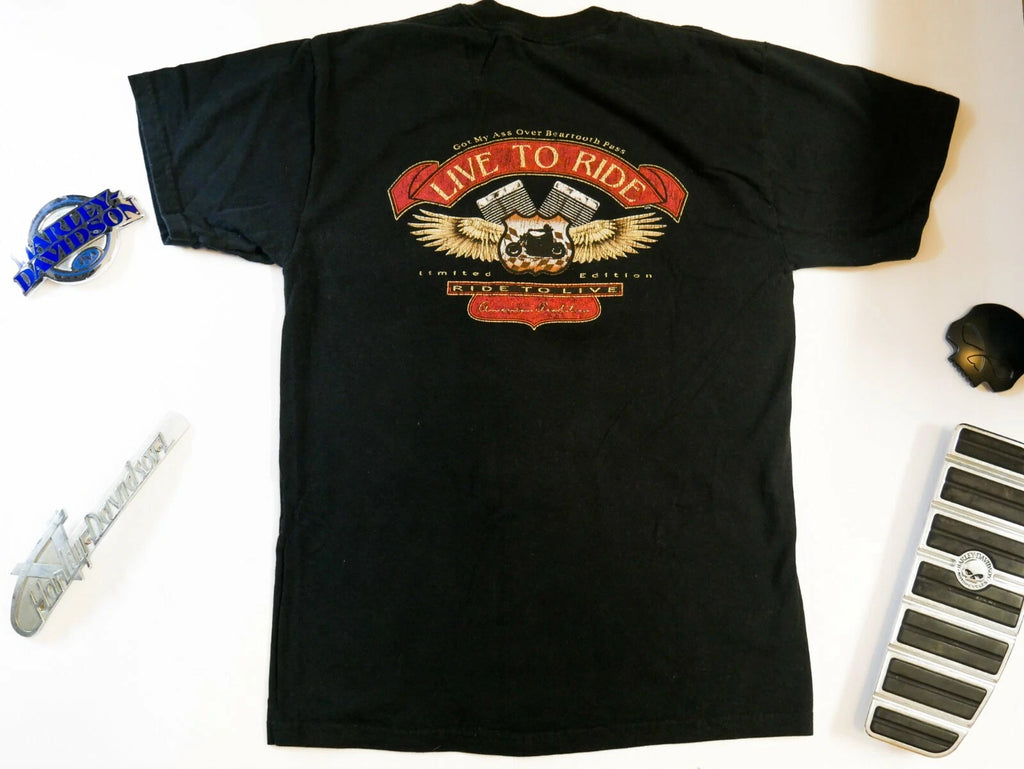Montana Limited Edition "Live to Ride" Vintage Biker T-Shirt for Men (M)