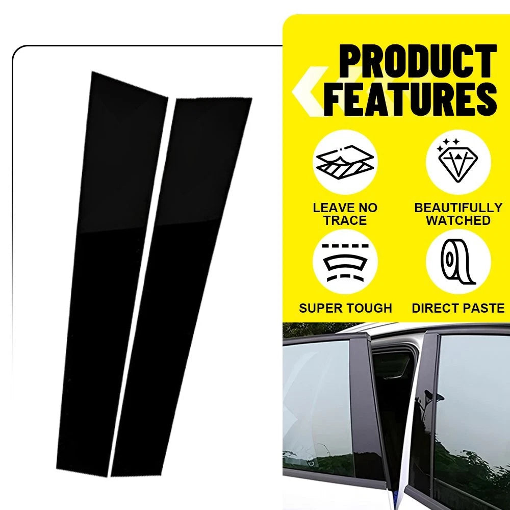 4X Piano Black Pillar Post Window Door Trim for Porsche Panamera (2017–2021)