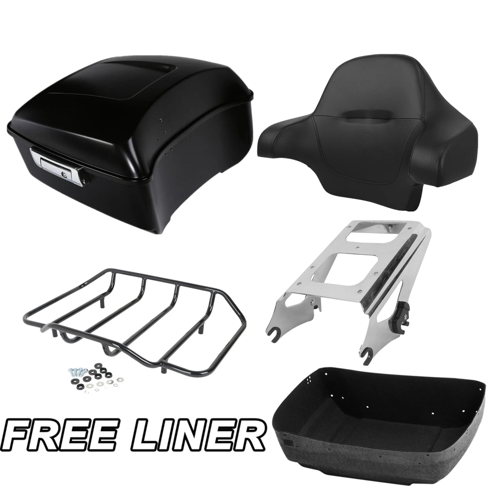 Matte Black Trunk Pad Mount Rack for Harley Touring Road King (2009–2013)