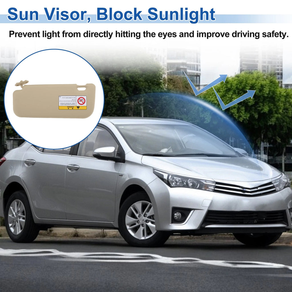 Right Side Sun Visor for Toyota Corolla (2014–2018) No. 7431002K91 Beige