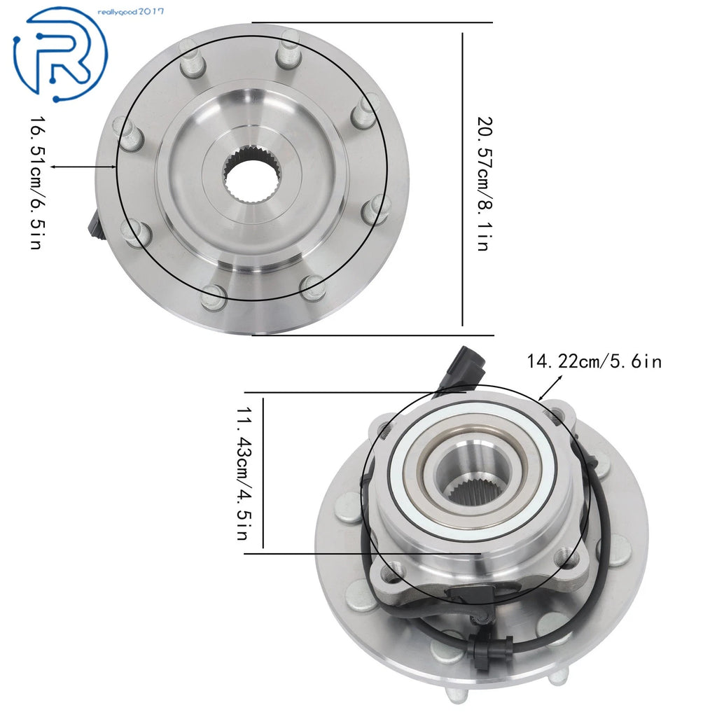 2X Front Wheel Bearing Hub for Dodge Ram 3500 (2003-2005) 4WD 8-Lug