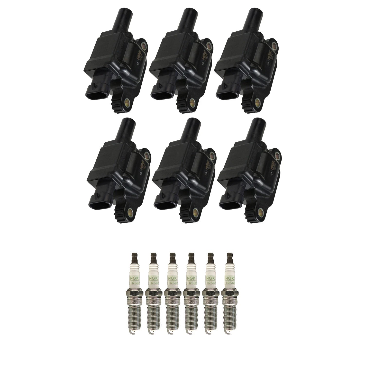 Set of 6 NGK Ignition Coils & Platinum Spark Plugs for Savana 2500 3500 (1996–2023)