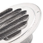Round Exterior Wall Duct Vent with Stainless Steel Grille for Air Circulation