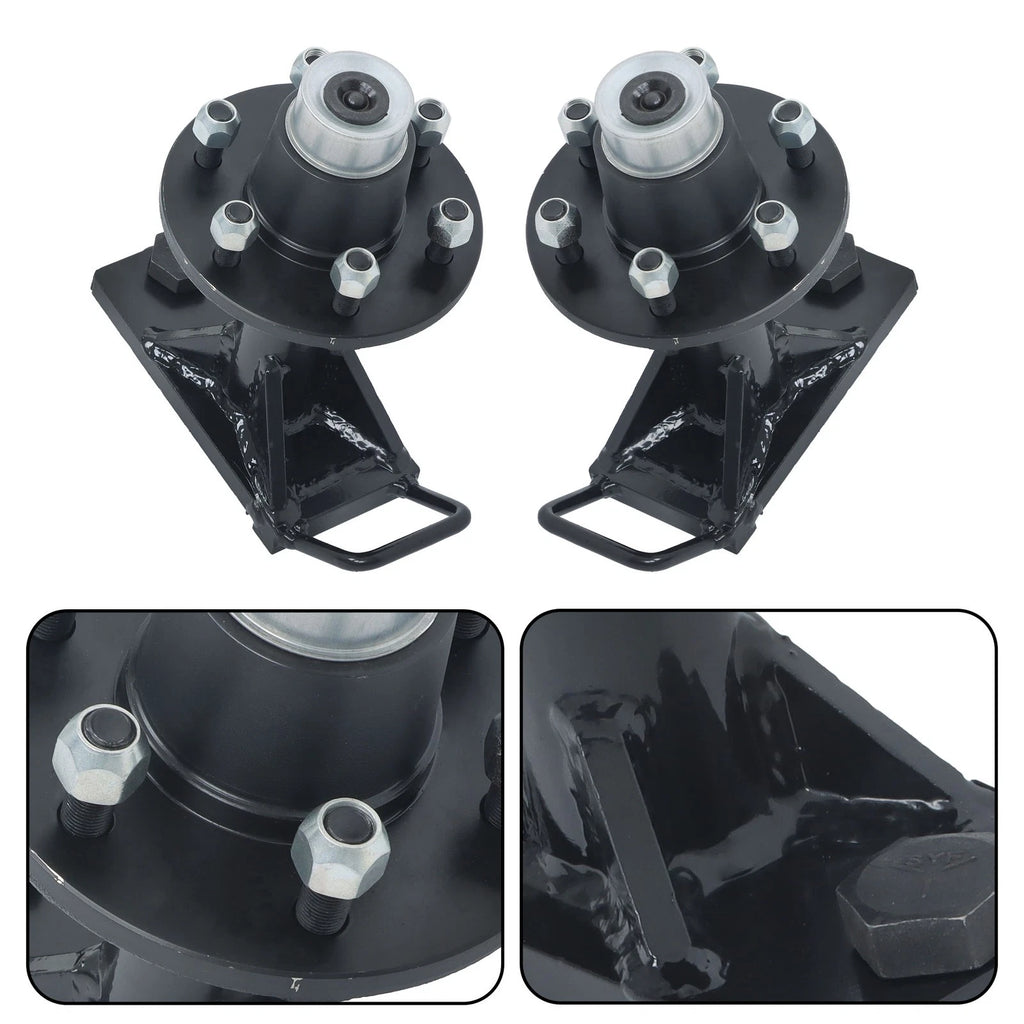 Set of 6.5 Lug Shipping Container Wheels and Bolt-On Spindle Kit