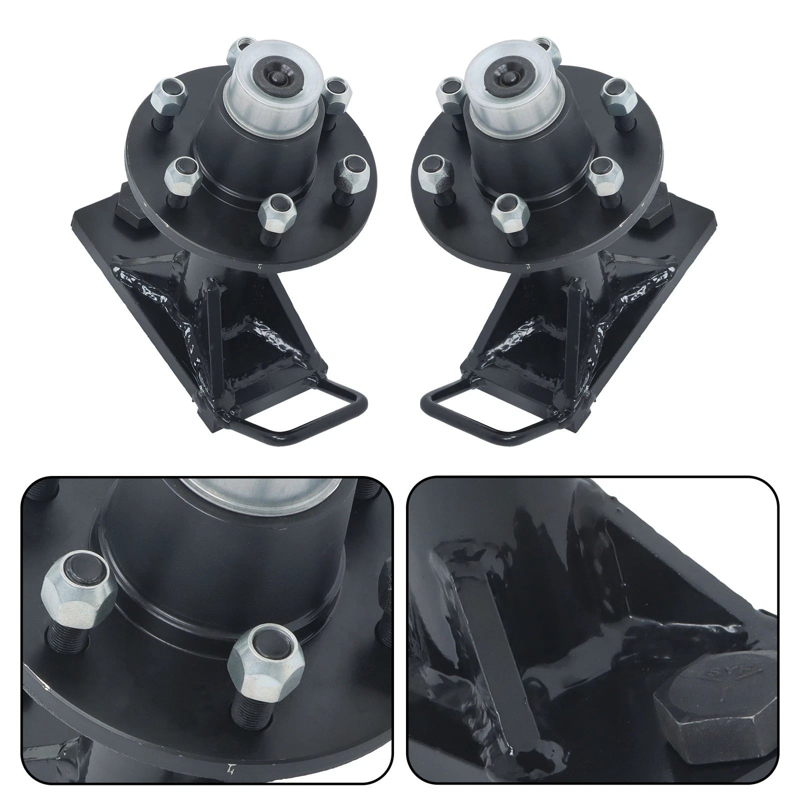 Set of 6.5 Lug Shipping Container Wheels and Bolt-On Spindle Kit