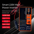 USB Fast Charge Car Inverter Adapter DC 12V 24V to AC 220V
