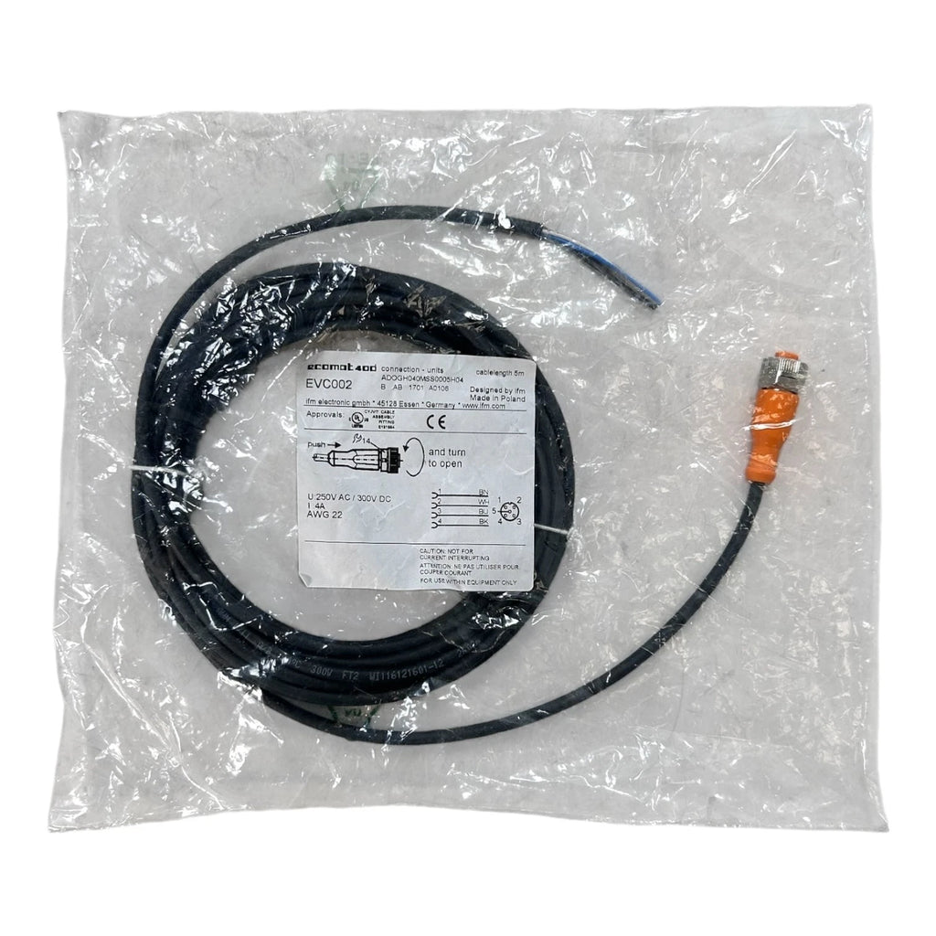 Sensor Cable for IFM EVC002 Ecomat 400 (15FT, M12 4-Pin, ADOGH040MSS0005H04)