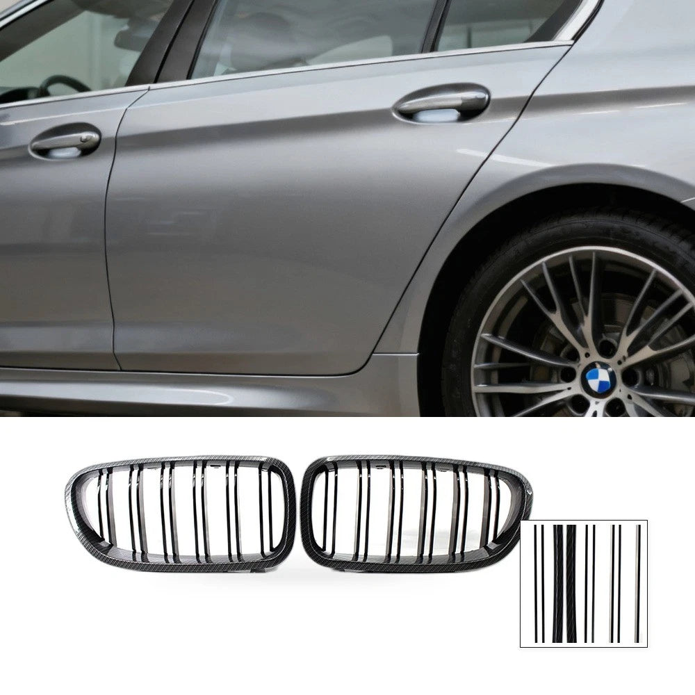 Carbon Pattern Dual Line Grille for BMW 5 Series F10 F18 (2010–2016)