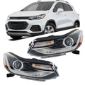 Set of 2 Headlight Assemblies for Chevy Trax (2017–2019) Halogen with LED DRL