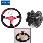 14" Deep Dish Racing Steering Wheel with Quick Release Adapter