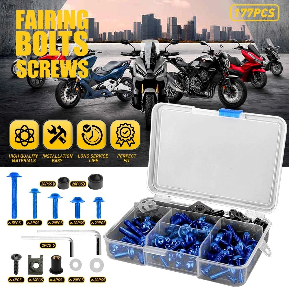 177pcs Fairing Bolt Screws Kit for Kawasaki Yamaha EXV