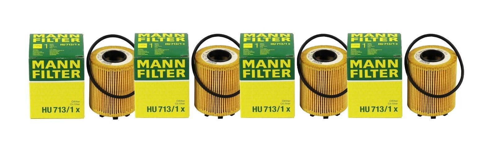 Set of 4 Engine Oil Filters for Alfa Romeo Mito, Dodge Dart, Fiat 500, Jeep