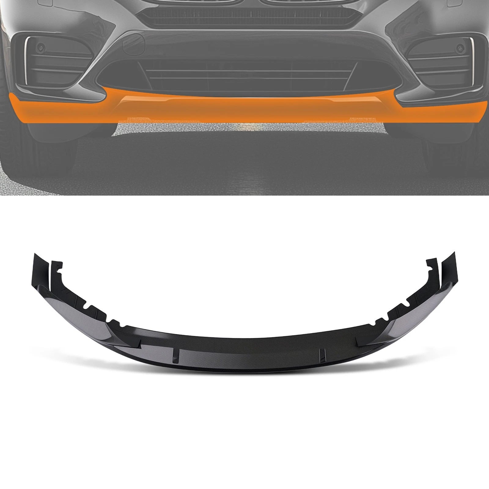 Set of 4 Carbon Look Front Lip Splitters for BMW G30 5 Series M Sport (2017–2020)