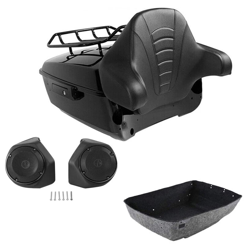 Trunk Top Luggage Rack Backrest Speakers for Harley Touring (2014–2026)