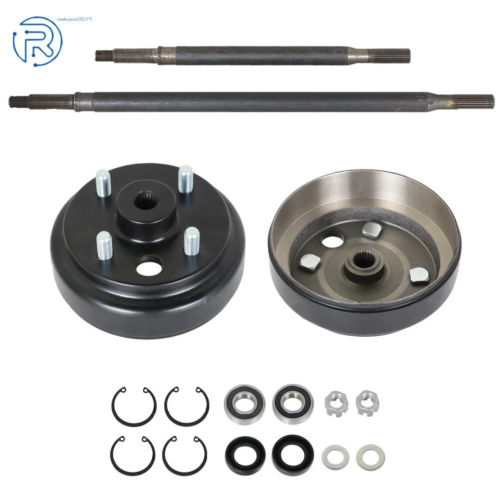 Rear Axle and Brake Hub Drum Assembly Kit for EZGO Golf Cart (1982–UP)