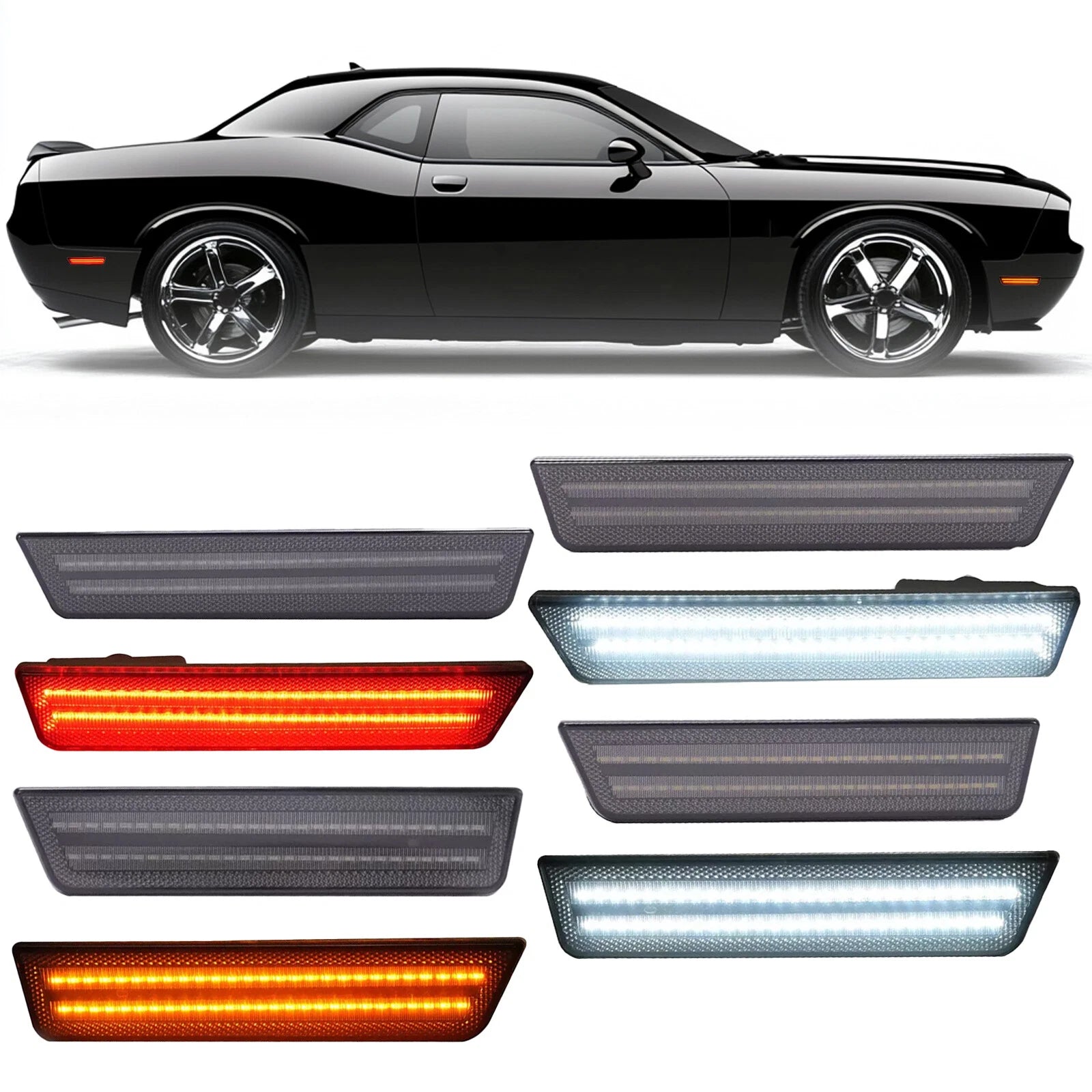 2X LED Side Marker Light for Dodge Challenger (2008–2014) & Charger (2011–2014)