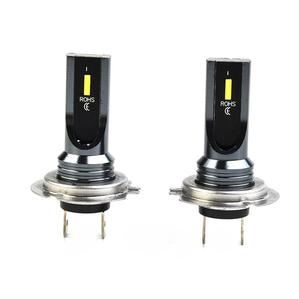2X H7 LED 6SMD Headlight Bulbs Kit Yellow 3000K for Hi/Low Beam