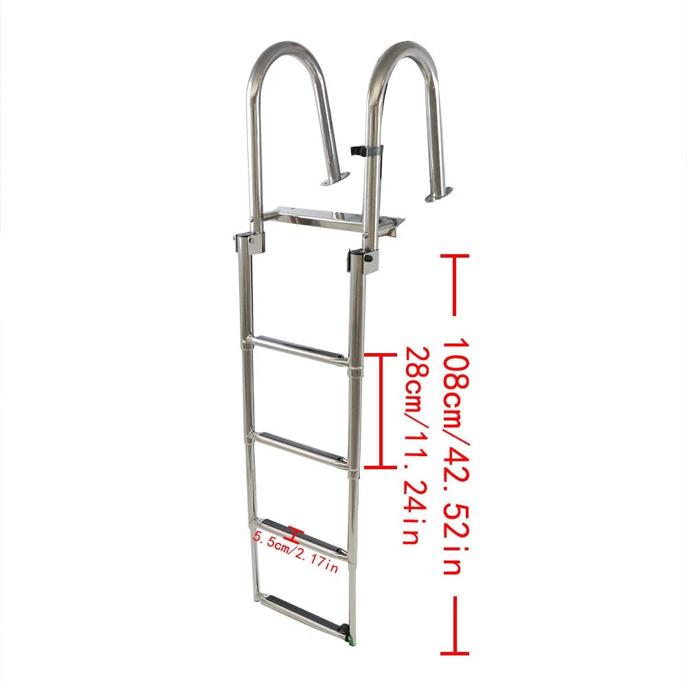 Set of 4 Stainless Steel Telescoping Boat Ladders