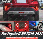2X Red LED Rear Bumper Reflector Tail Brake Light Lamp for Toyota C-HR (2016–2022)