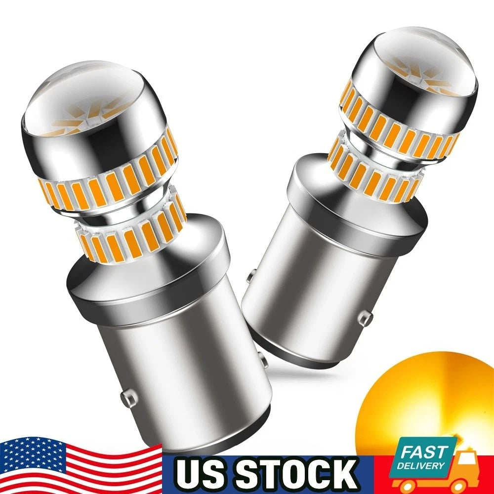 2X AUXITO 1157 Amber Yellow LED Turn Signal Bulbs for
