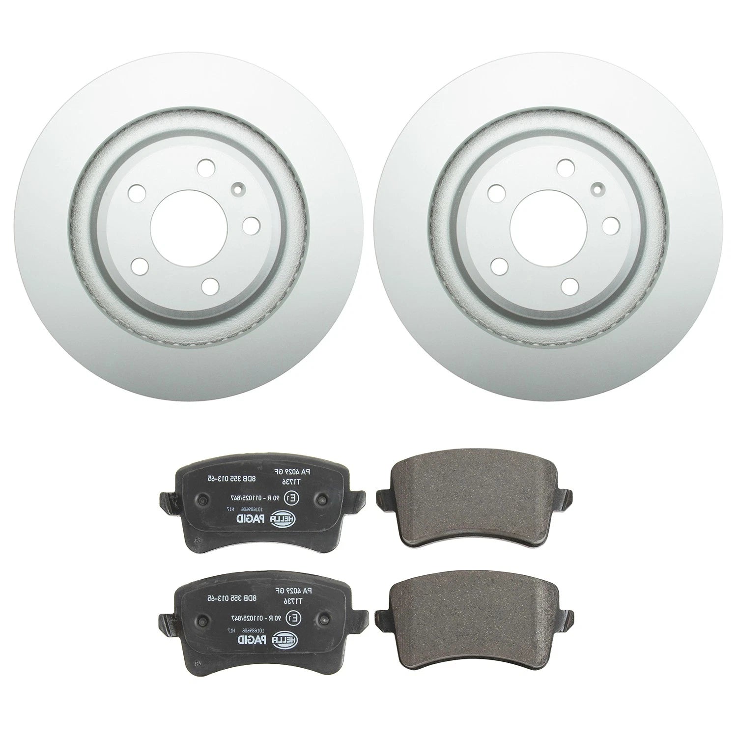 Hella Rear Rotors Low-Met Disc Brake Pad Kit for Audi Q5 S4 S5 SQ5 (2018–2023)