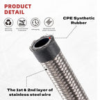 8AN Nylon Stainless Steel Braided Oil/Fuel Line Hose for Universal
