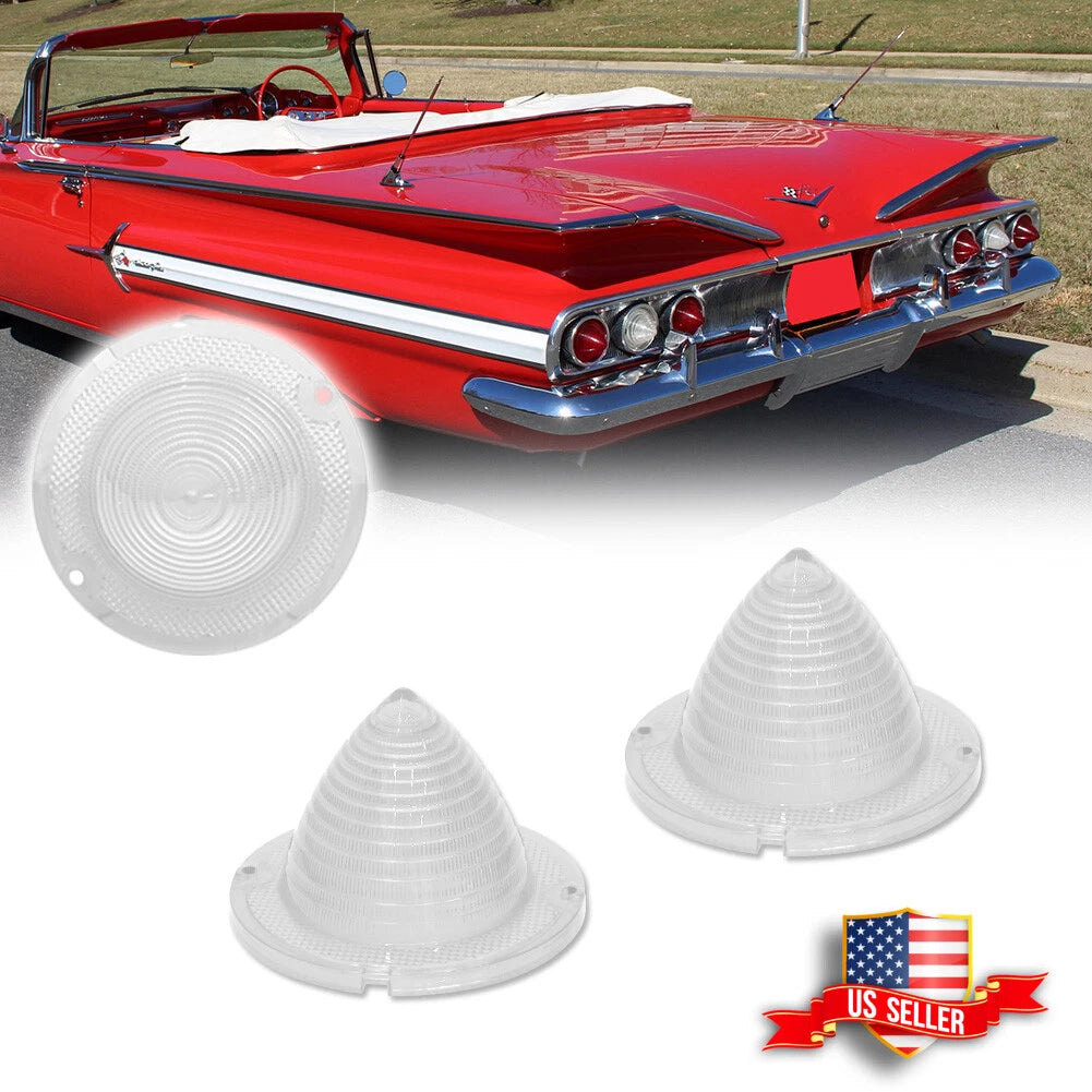 2X Rear Clear Lens Backup Tail Light for Chevrolet Impala Bel Air Biscayne El Camino (1960–1961)