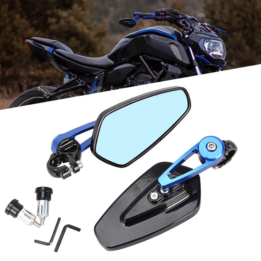 7/8" Handle Bar End Rearview Mirrors for Universal Motorcycle (All Years)