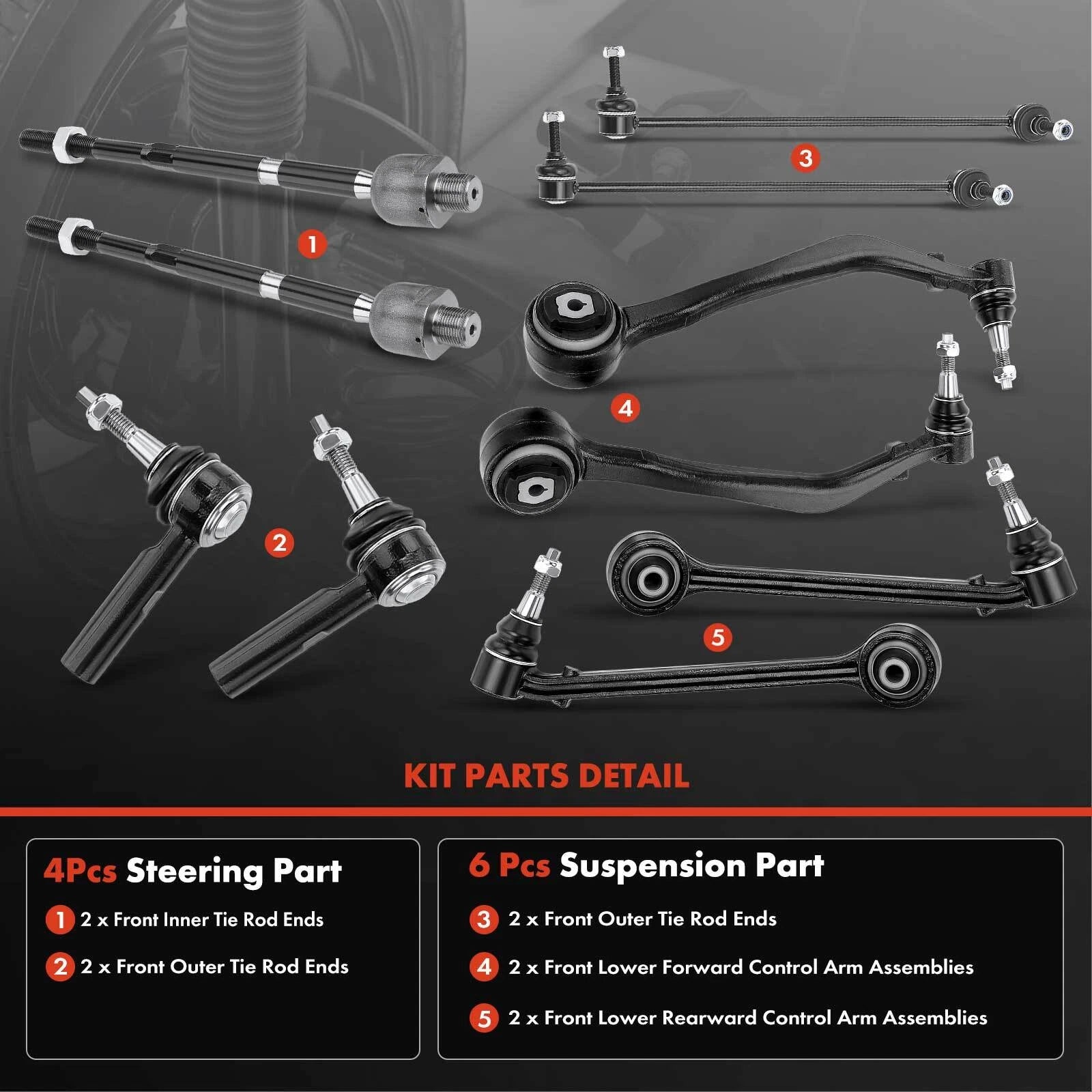 10x Front Control Arm and Ball Joint Assembly for Chevrolet Camaro (2010-2015)