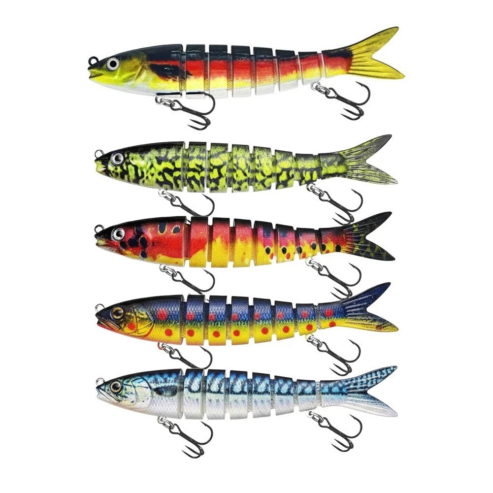 Fishing Lures Set of 4 Realistic Fish Profile with Treble Hooks