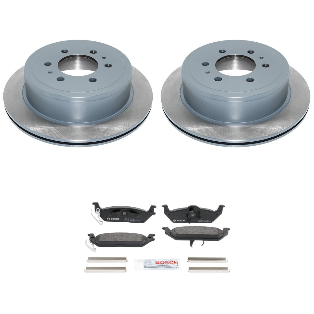 Set of 2 DuraGo Rear Rotors & Bosch QuietCast Disc Brake Pads for F-150 (2004–2008)