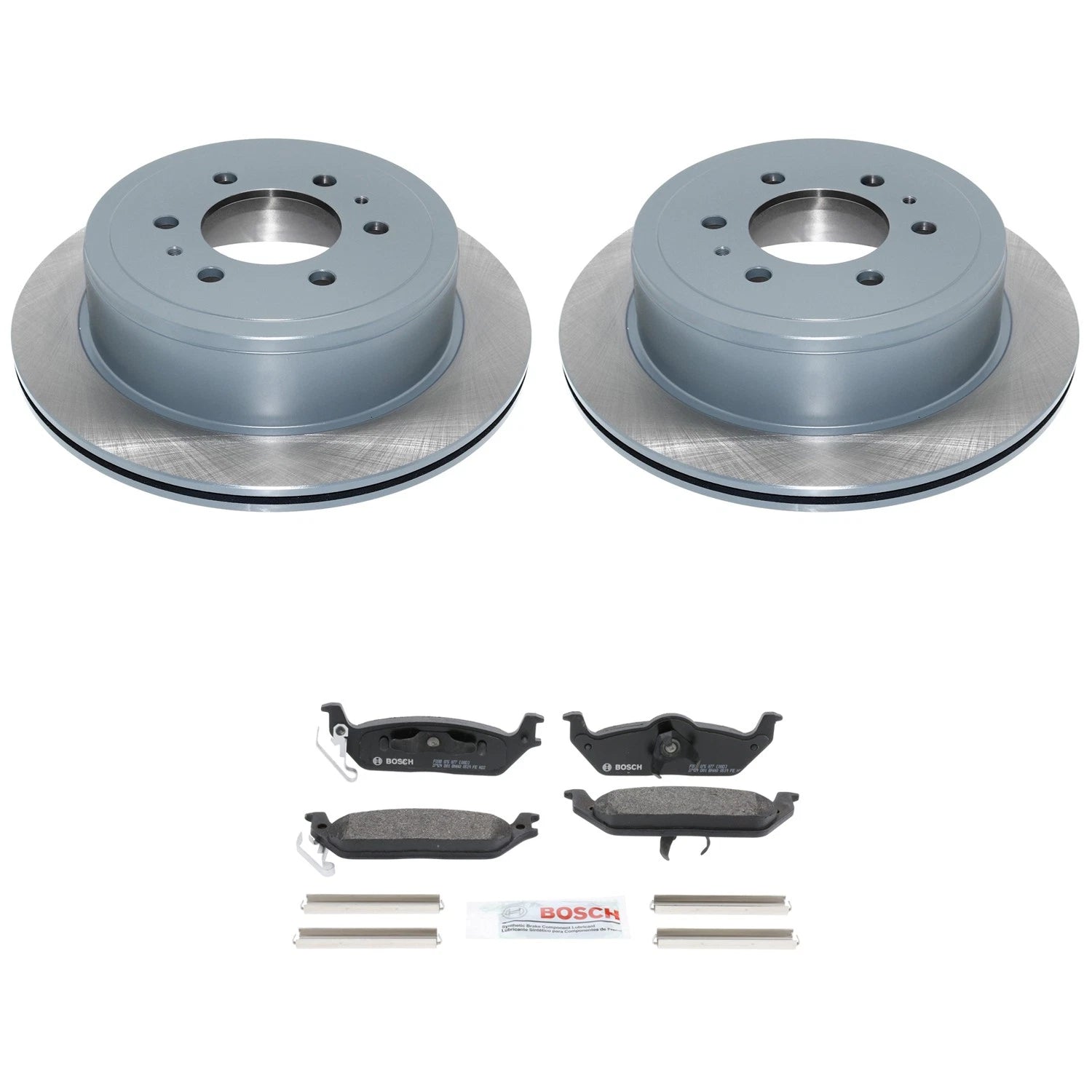 Set of 2 DuraGo Rear Rotors & Bosch QuietCast Disc Brake Pads for F-150 (2004–2008)