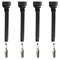 Set of 4 Ignition Coils & Nickel Spark Plugs for Fiat 500X, Jeep Cherokee, Dart (2015–2020)