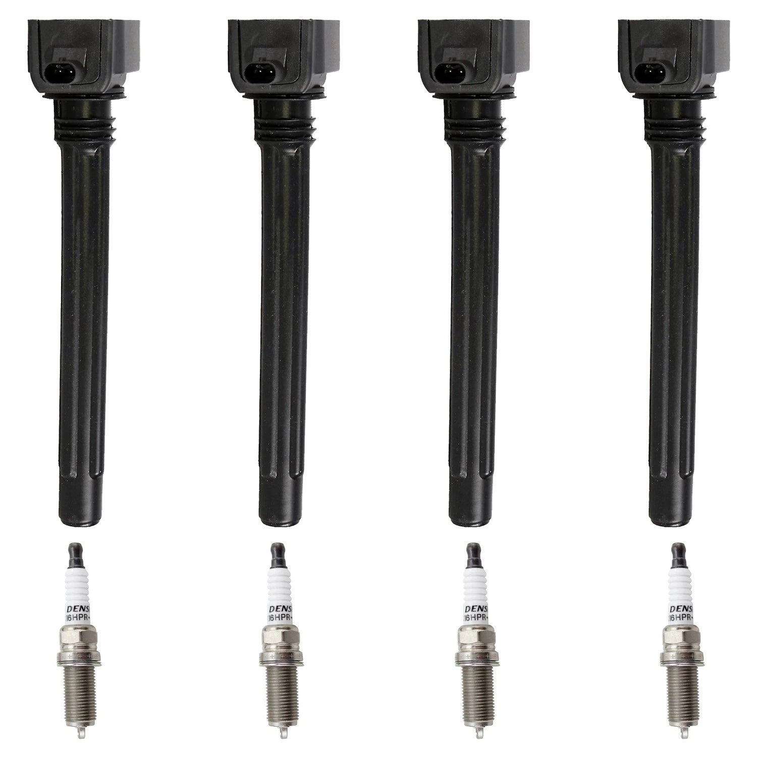 Set of 4 Ignition Coils & Nickel Spark Plugs for Fiat 500X, Jeep Cherokee, Dart (2015–2020)
