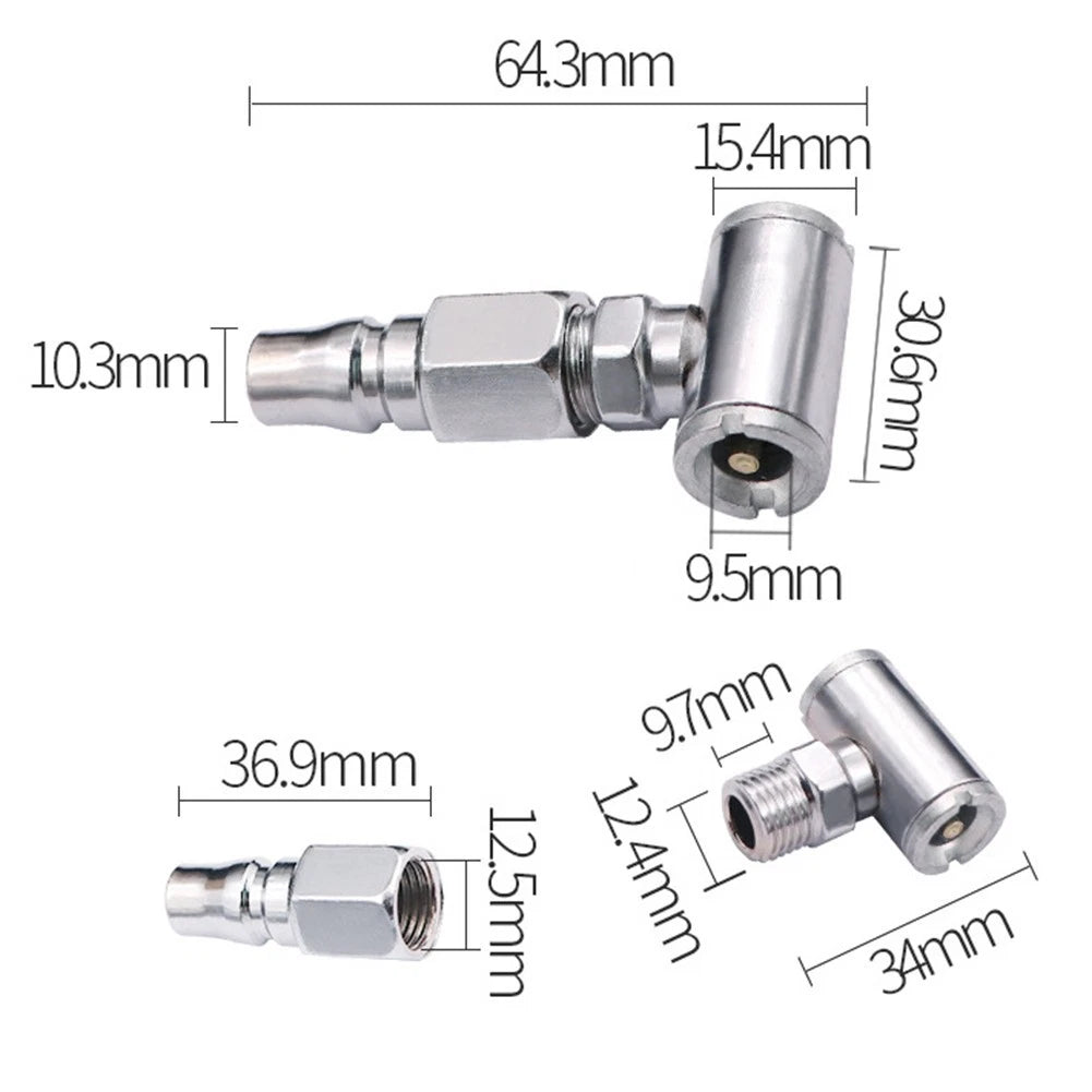 Tire Inflator Nozzle for Car and Motorcycle (Double Head Metal Tool)