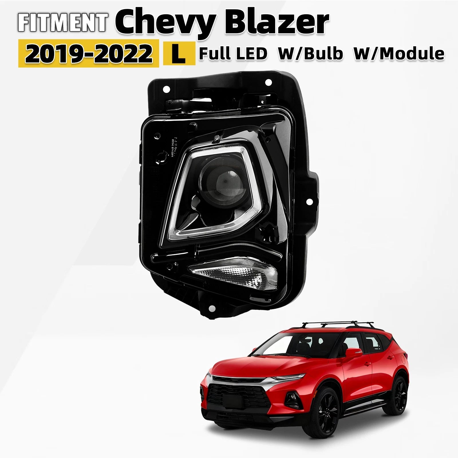 Full LED Projector Headlight for Chevy Blazer (2019–2022) Left Driver