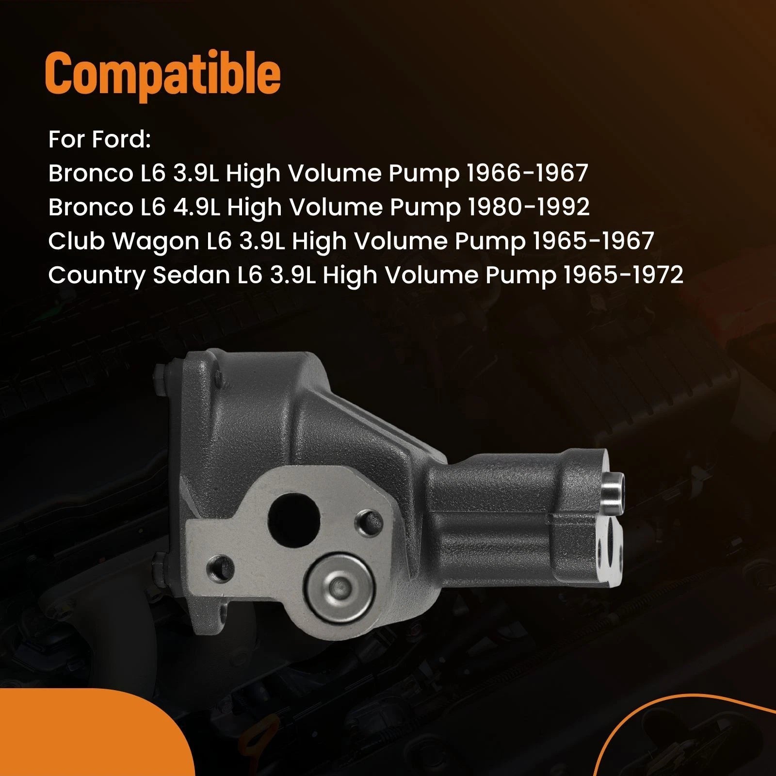 High Volume Engine Oil Pump M74HV for Ford Bronco L6 4.9L (1980–1992)