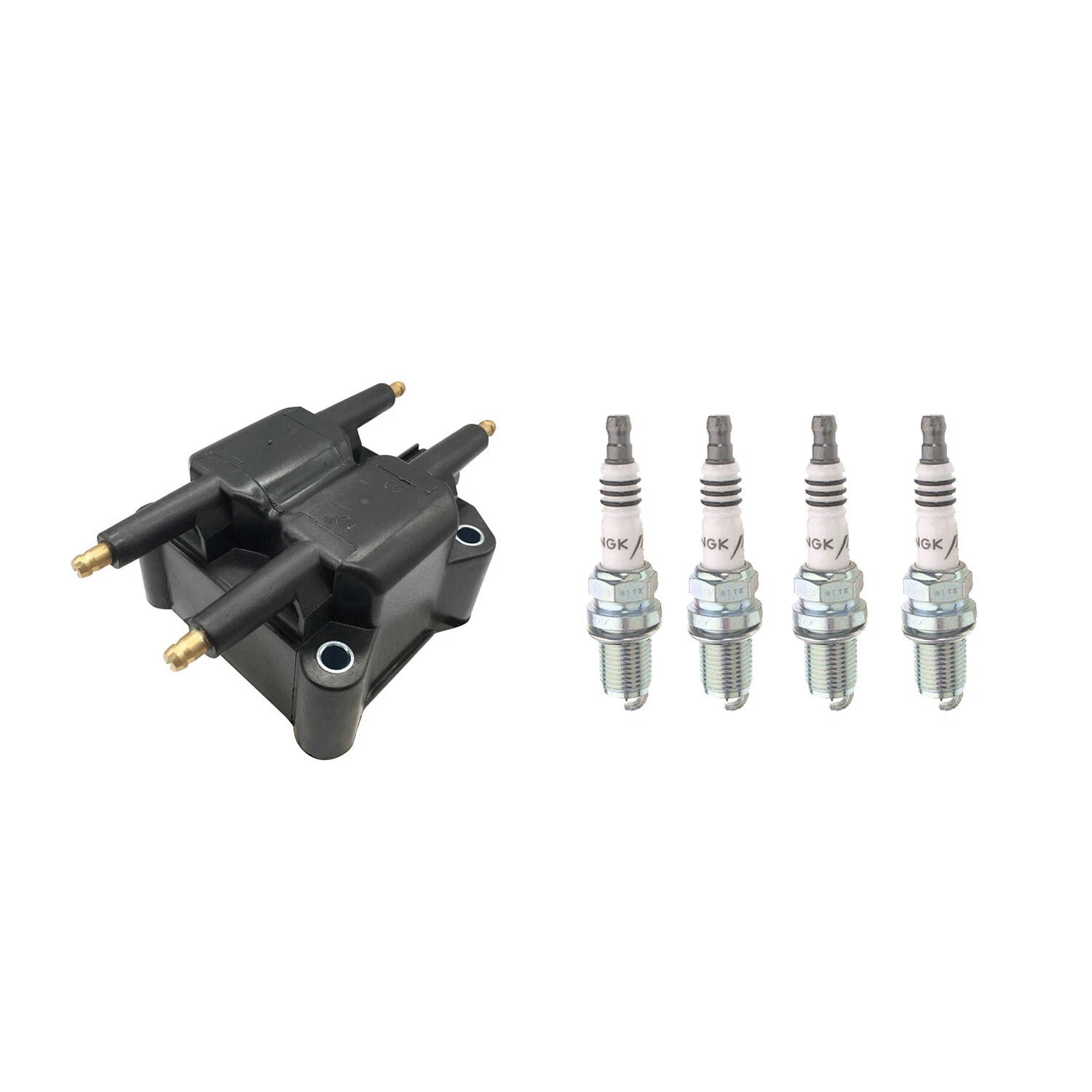 Set of 4 Hitachi Ignition Coils & NGK Iridium Spark Plugs for Neon Stratus (1995–2005)