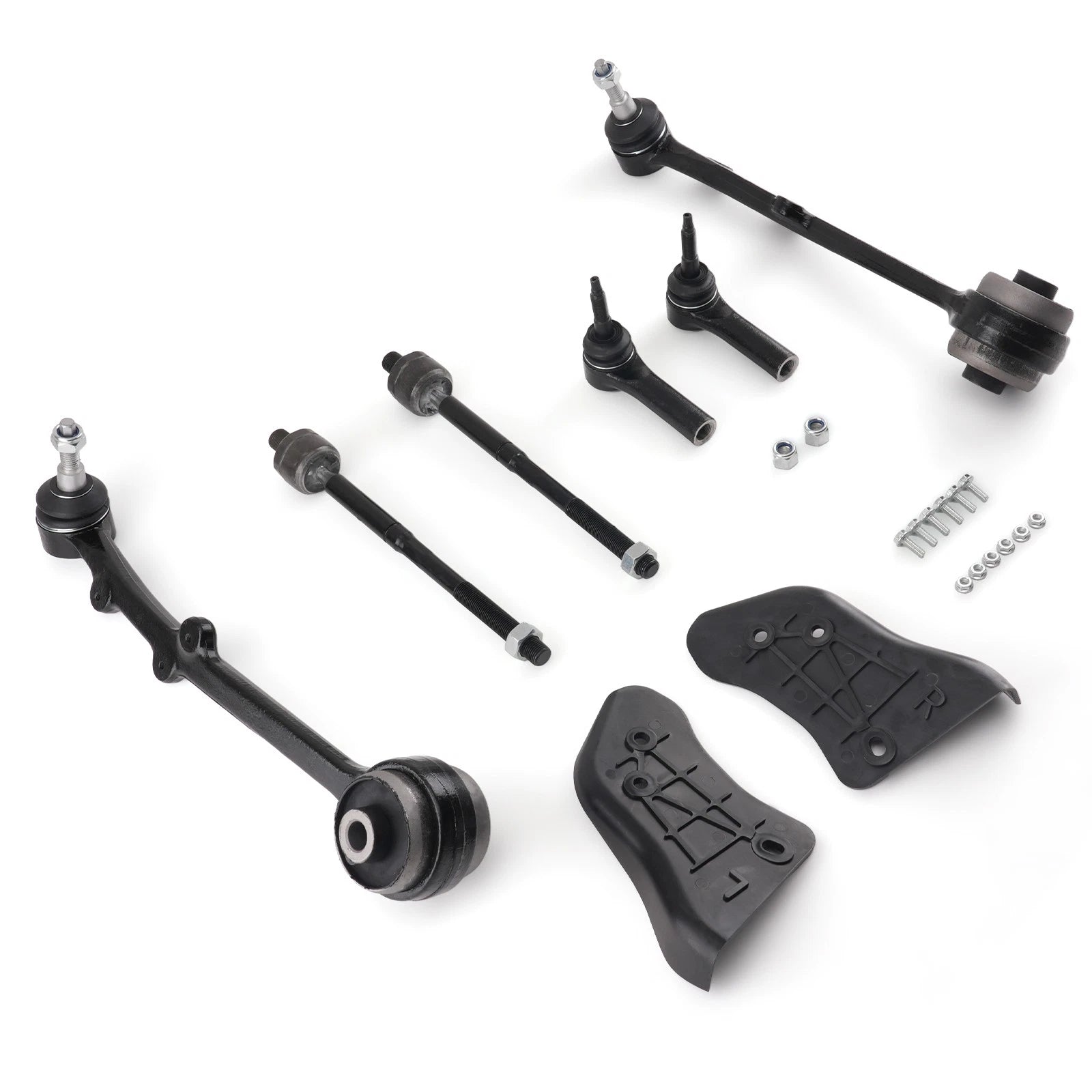 Set of 6 Front Lower Control Arms Tie Rod Ends for Ford Mustang (2015–2019)