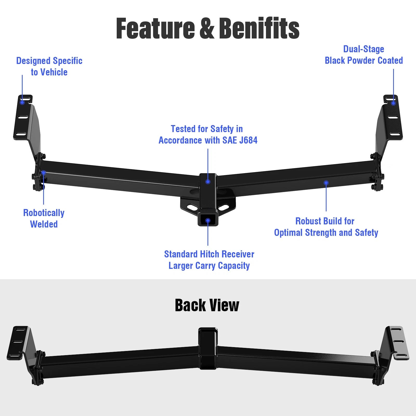 Towing Hitch Receiver Class 3 for Kia Sedona Hyundai Entourage (2006–2014)