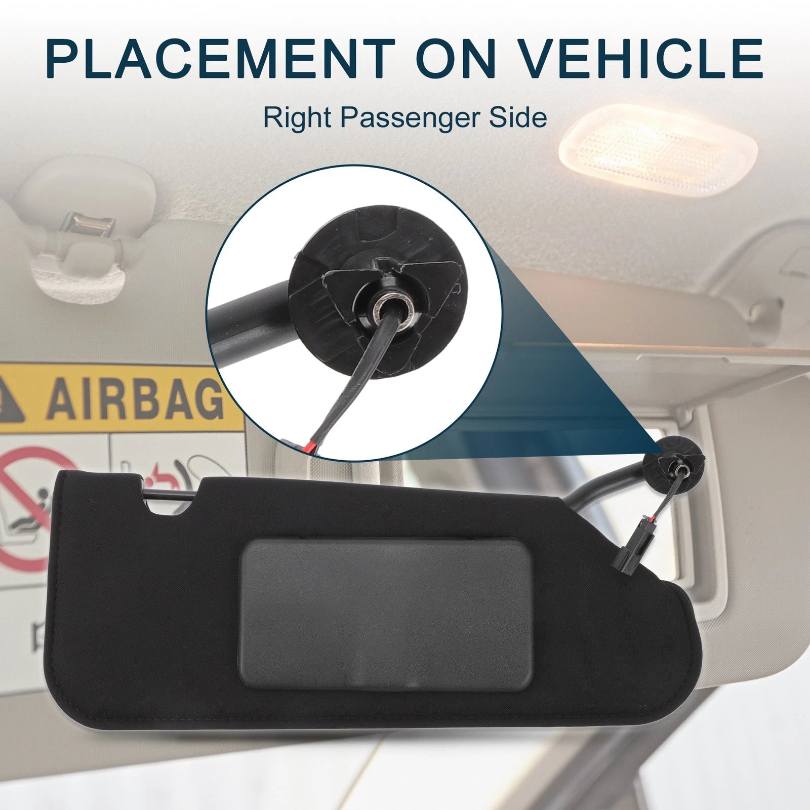 Right Sun Visor with Mirror and Light for Chevrolet Corvette (No. 23142245)